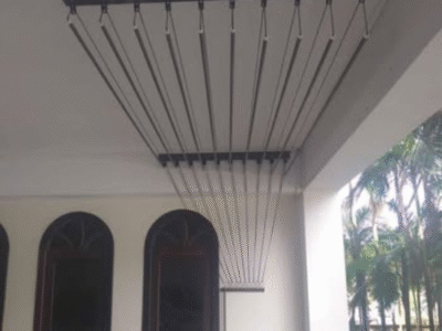 Varal de Teto de Alumínio Marrom 2x1 com 10 Varetas.