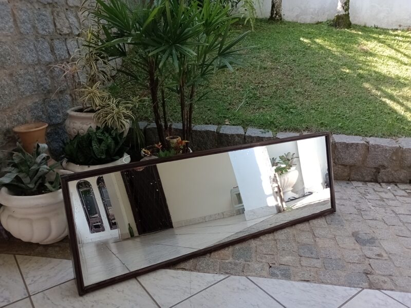 Vidro de Chão 1,53 x 0,51. Peça Original. Madeira Maciça.